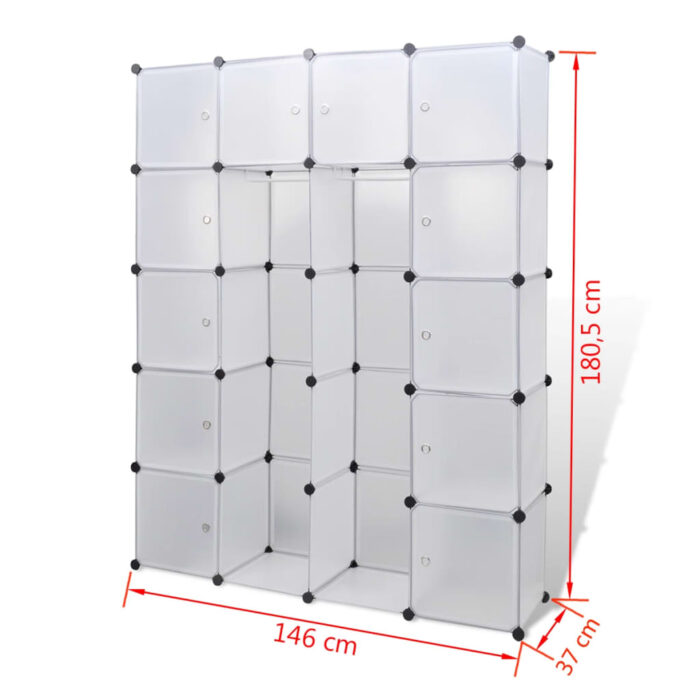 Armoire modulaire 14 compartiments blanc 37 x 146 x 180,5 cm – Image 4