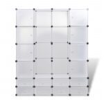 Cabinet modulable avec 18 compartiments blanc 37x146x180,5 cm – Image 2