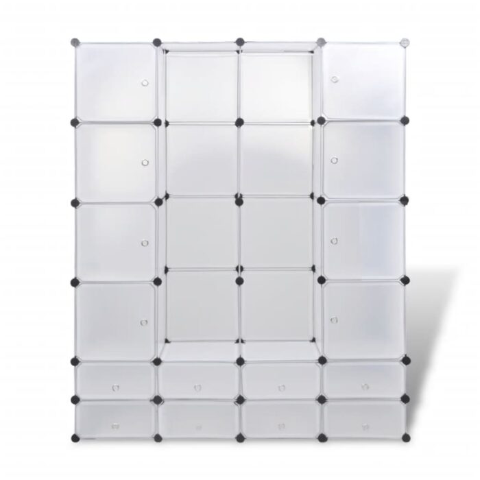 Cabinet modulable avec 18 compartiments blanc 37x146x180,5 cm – Image 2