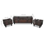 Ensemble de bancs de rangement 3 pcs Marron – Image 10