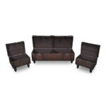 Ensemble de bancs de rangement 3 pcs Marron – Image 3