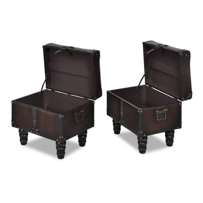 Ensemble de bancs de rangement 3 pcs Marron – Image 6
