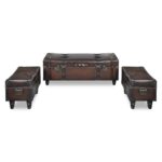 Ensemble de bancs de rangement 3 pcs Marron – Image 8