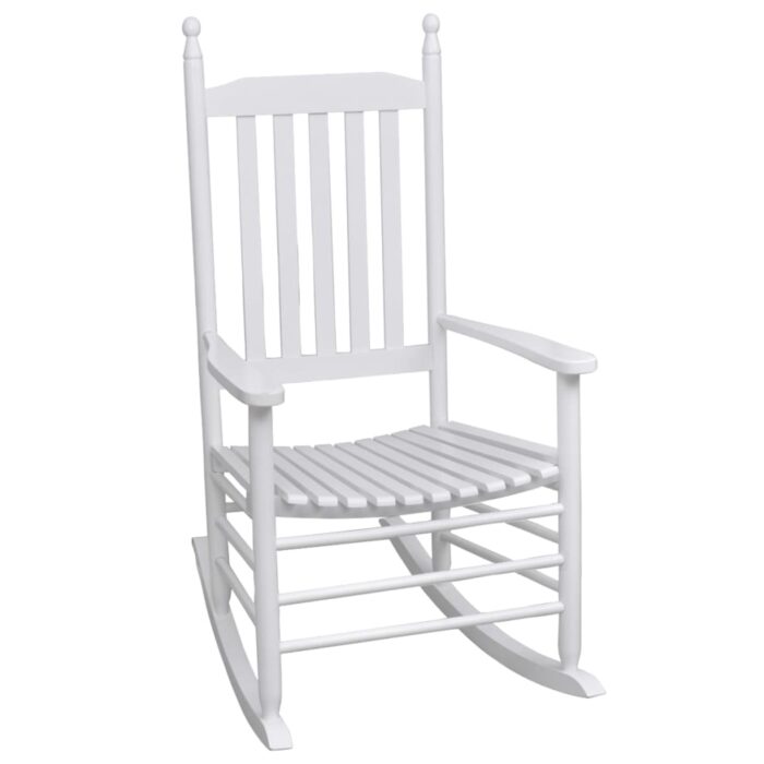 Chaise à bascule avec siège incurvé Blanc Bois – Image 1