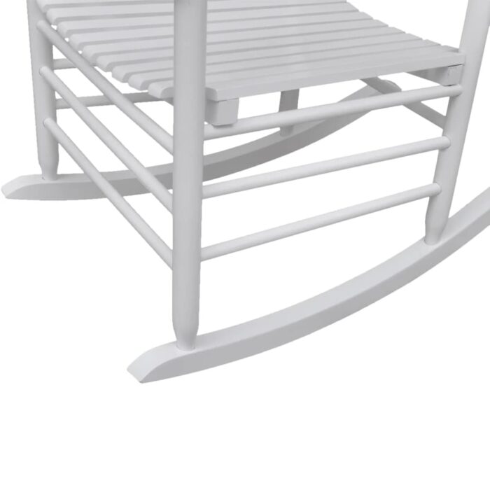 Chaise à bascule avec siège incurvé Blanc Bois – Image 2