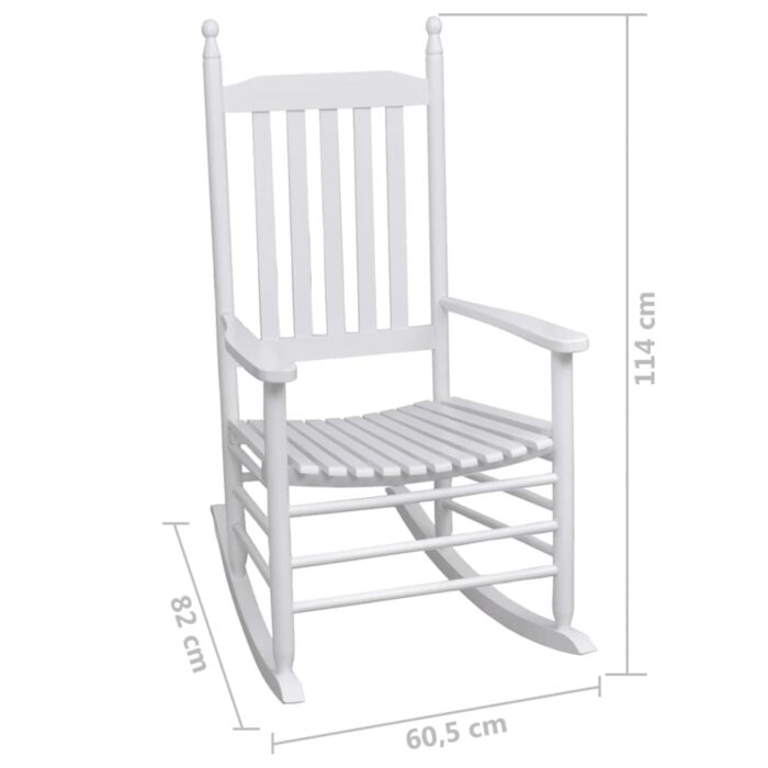 Chaise à bascule avec siège incurvé Blanc Bois – Image 4