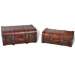 Coffre de rangement vintage Bois Marron 2 pcs – Image 3