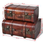 Coffre de rangement vintage Bois Marron 2 pcs – Image 6