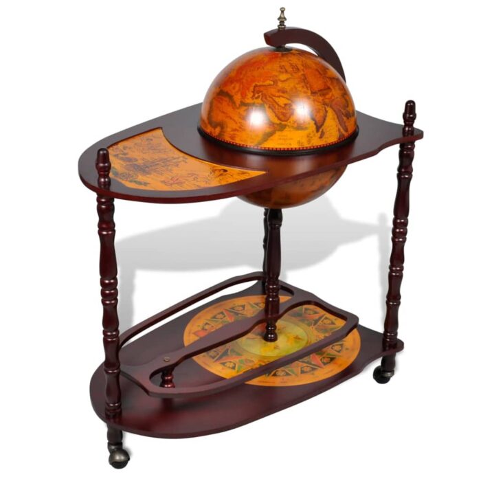 Support de vin autoportant sous forme globe Bois d'eucalyptus – Image 1