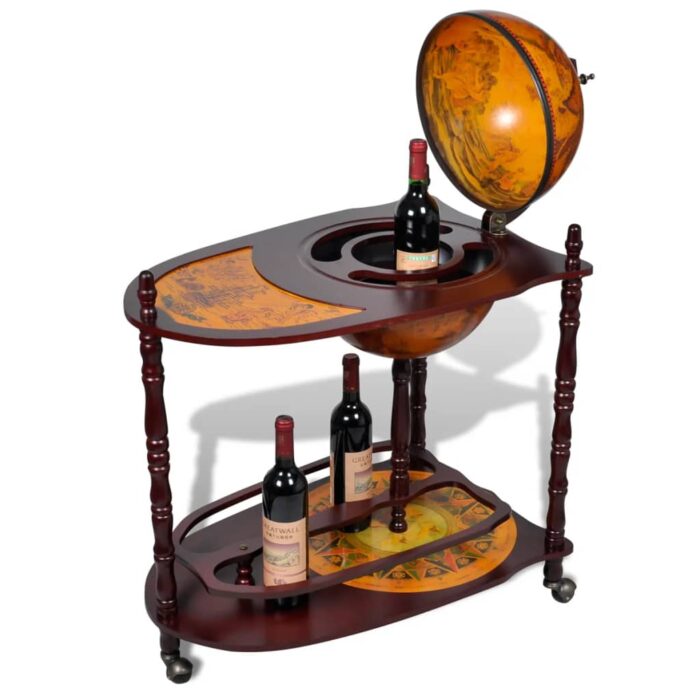 Support de vin autoportant sous forme globe Bois d'eucalyptus – Image 2