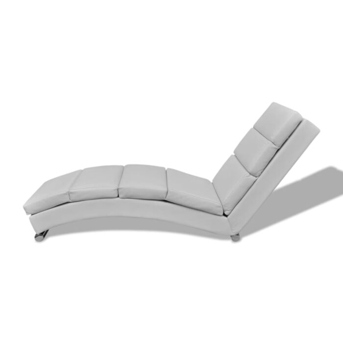 Chaise longue Blanc Similicuir – Image 3