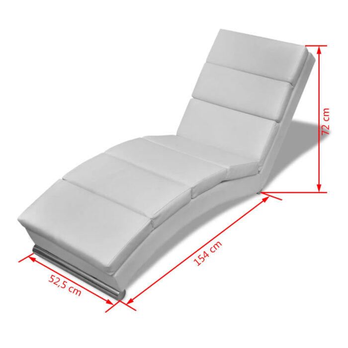 Chaise longue Blanc Similicuir – Image 4