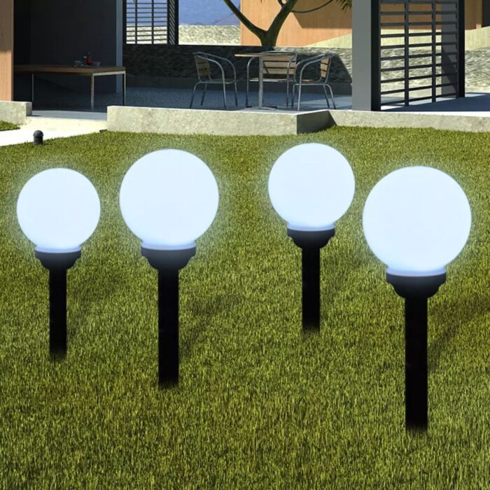 Lampes d'allée à LED 4 pcs 15 cm avec piquet de sol – Image 1