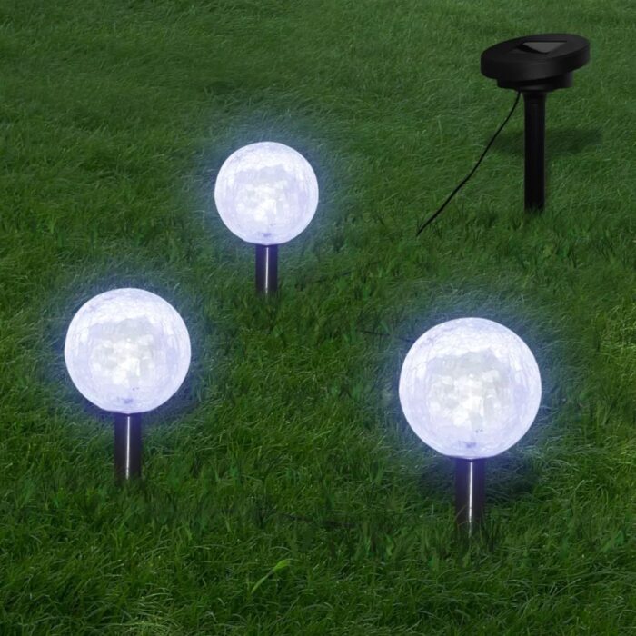 Lampes de jardin LED solaires 3 pcs avec piquet de sol – Image 1