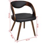 Chaises à manger lot de 2 marron similicuir – Image 4