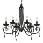 Lustre suspendu Noir 6 douilles d'ampoule – Image 3