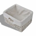 Porte-manteau Blanc 60x23,5x33 cm Bois de Paulownia – Image 6