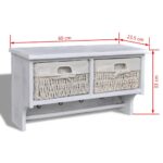Porte-manteau Blanc 60x23,5x33 cm Bois de Paulownia – Image 7