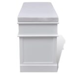 Banc d'entrée et de rangement avec coussin 2 tiroirs Blanc – Image 4