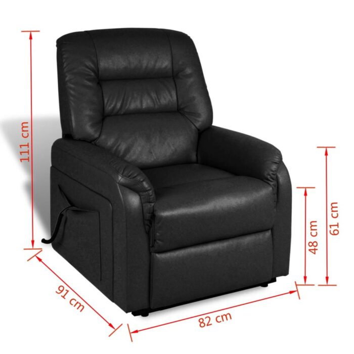 Fauteuil inclinable TV Noir Similicuir – Image 10