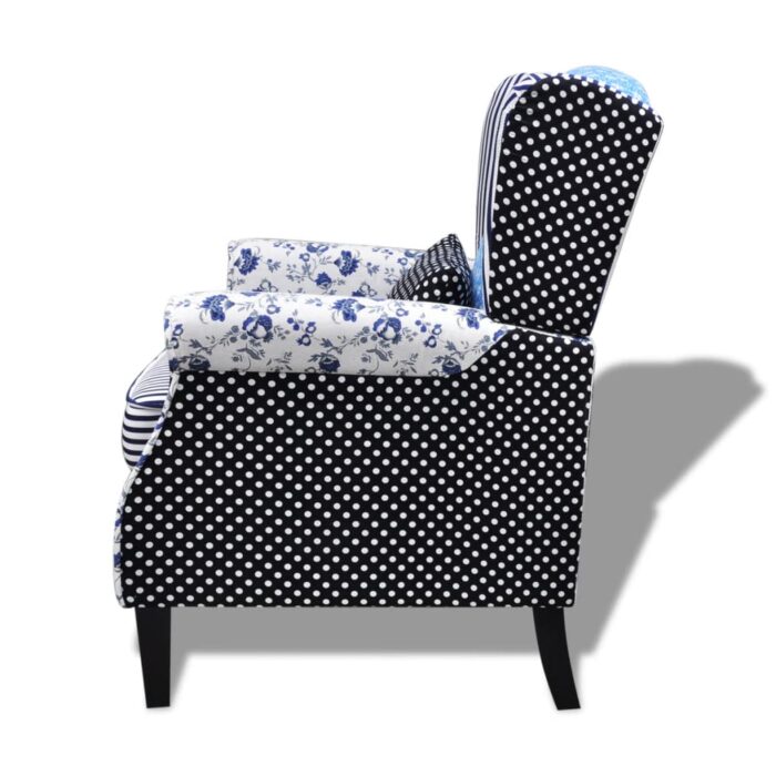 Fauteuil avec design de patchwork Tissu – Image 4