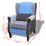 Fauteuil avec design de patchwork Tissu – Image 6