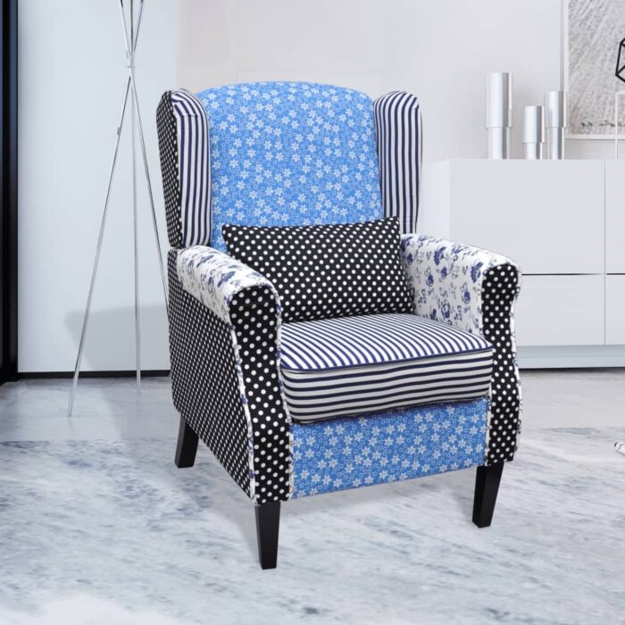 Fauteuil avec design de patchwork Tissu – Image 1