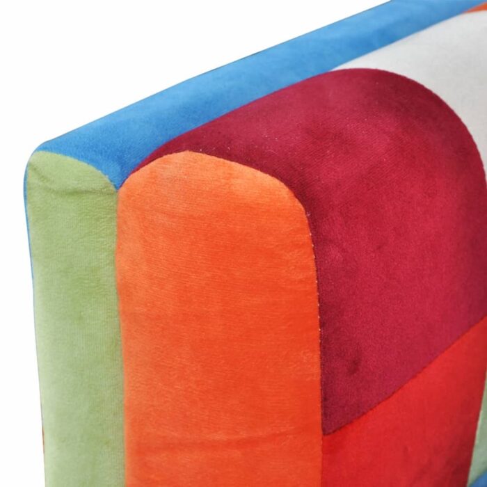 Fauteuil cube avec design de patchwork Chrome Tissu – Image 4