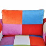 Fauteuil cube avec design de patchwork Chrome Tissu – Image 6