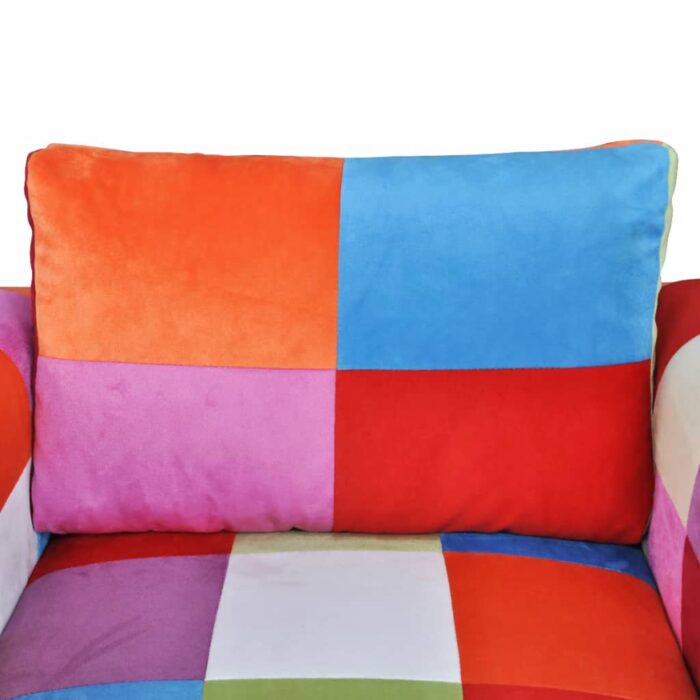 Fauteuil cube avec design de patchwork Chrome Tissu – Image 6