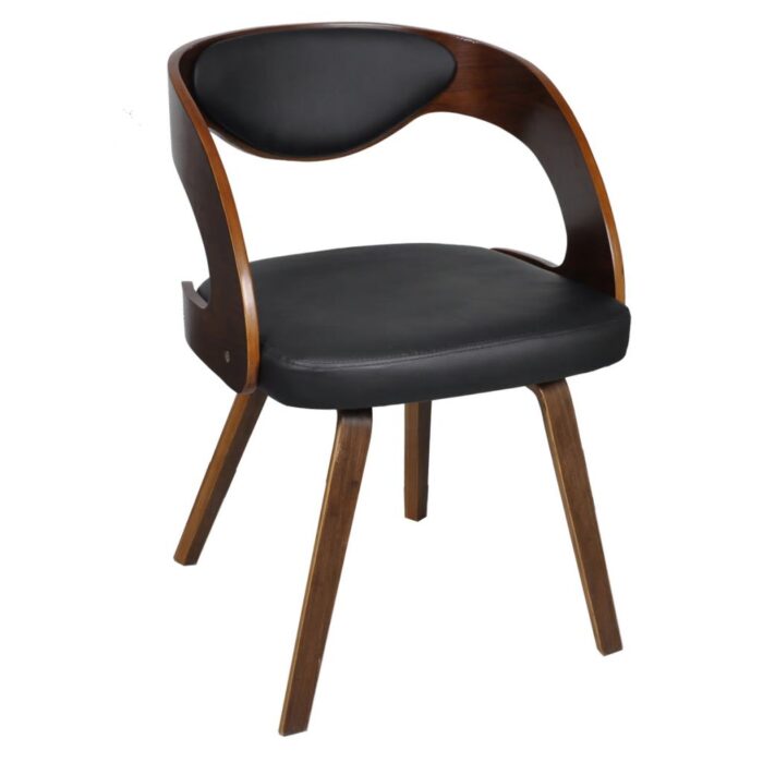 Chaises à manger lot de 6 marron similicuir – Image 2