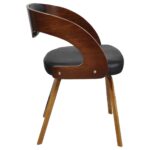 Chaises à manger lot de 6 marron similicuir – Image 3