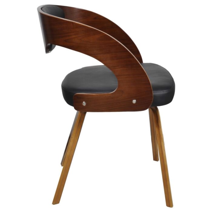 Chaises à manger lot de 6 marron similicuir – Image 3