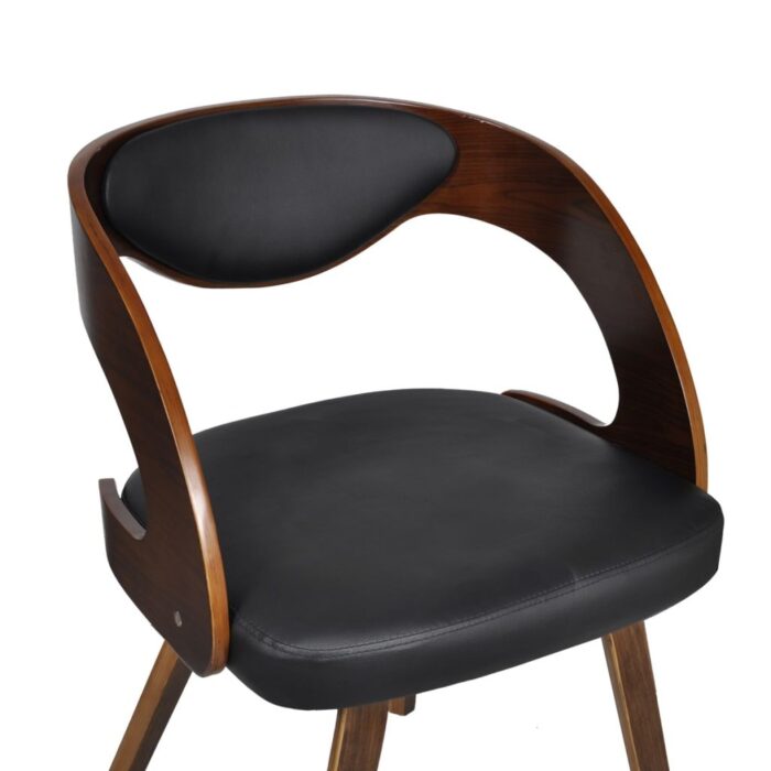 Chaises à manger lot de 6 marron similicuir – Image 4