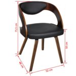 Chaises à manger lot de 6 marron similicuir – Image 5