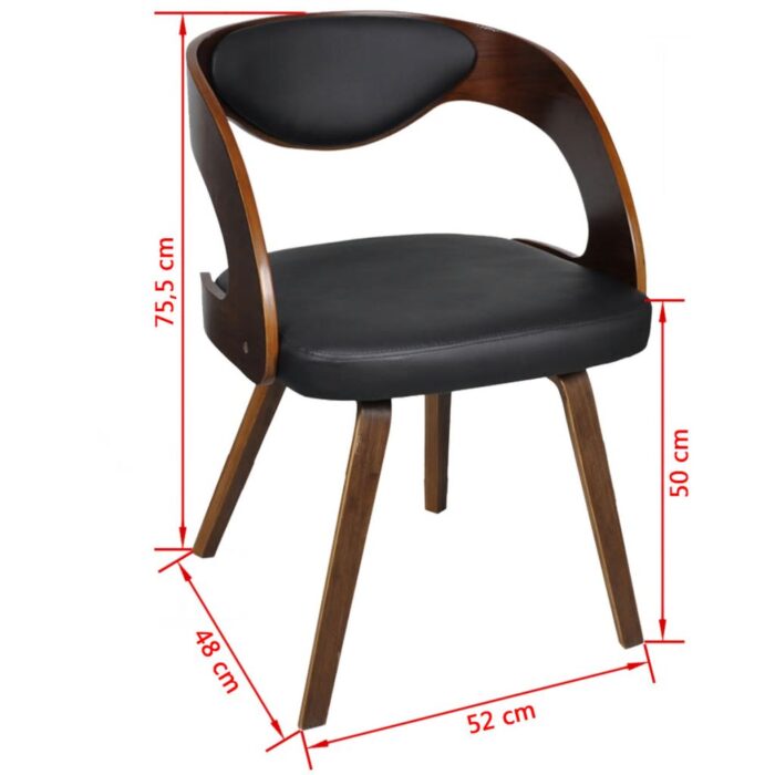 Chaises à manger lot de 6 marron similicuir – Image 5