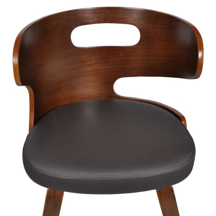 Chaises à manger lot de 6 marron similicuir – Image 3