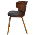 Chaises à manger lot de 6 marron similicuir – Image 4