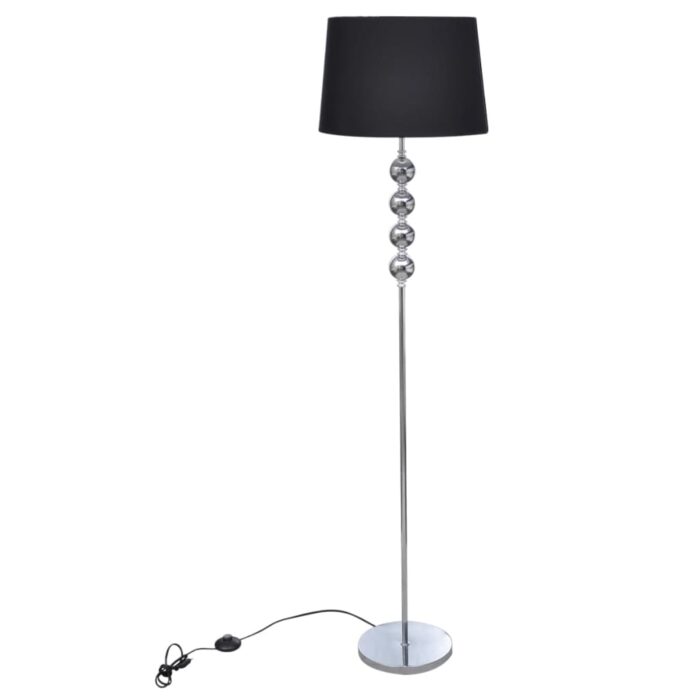 Lampadaire avec support haut Décoration à 4 boules Noir – Image 1