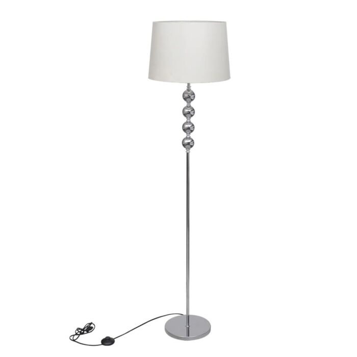 Lampadaire avec support haut Décoration à 4 boules Blanc – Image 1
