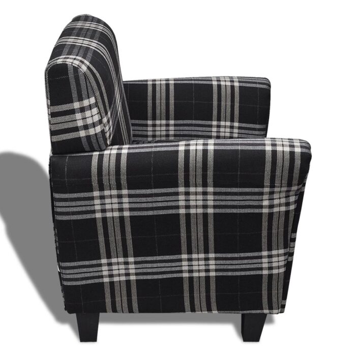 Fauteuil avec coussin Noir Tissu – Image 3