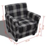 Fauteuil avec coussin Noir Tissu – Image 4