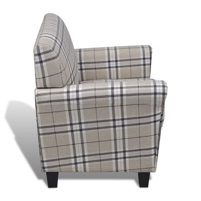 Fauteuil avec coussin Crème Tissu – Image 2