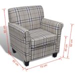 Fauteuil avec coussin Crème Tissu – Image 4