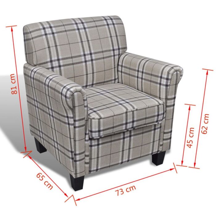 Fauteuil avec coussin Crème Tissu – Image 4
