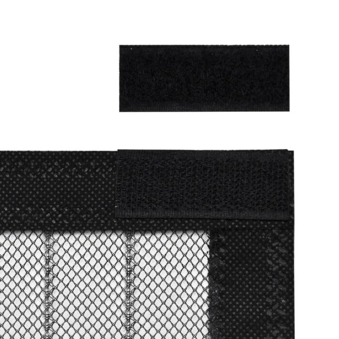 Rideau de porte contre insectes 210x100cm 2 pcs magnétique noir – Image 4