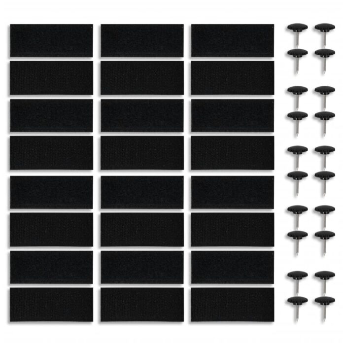 Rideau de porte contre insectes 210x100cm 2 pcs magnétique noir – Image 5