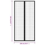 Rideau de porte contre insectes 210x100cm 2 pcs magnétique noir – Image 7