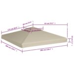 Recouvrement de remplacement d'auvent 310 g/m² Beige 3x3 m – Image 5