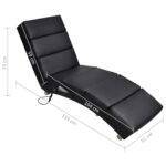 Chaise longue de massage Noir Similicuir – Image 4